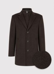 PAKO LORENTE – Brązowy płaszcz męski z odpinaną stójką. Brązowe płaszcze męskie Pako Lorente, na jesień, m, bez wzorów, z poliesteru. Za 999.99 zł.