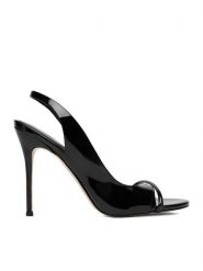 Eva Minge Sandały EO-TALIA-LT1022-201 Czarny. Czarne sandały damskie Eva Minge, bez wzorów, ze skóry, bez obcasa, na szpilce. Za 449.99 zł.