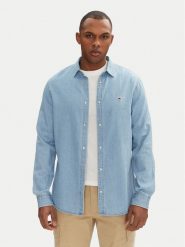 Tommy Jeans Koszula jeansowa DM0DM21146 Niebieski Regular Fit. Niebieskie koszule męskie Tommy Jeans, m, bez wzorów, z bawełny, bez kołnierzyka, bez ramiączek. Za 219.99 zł.