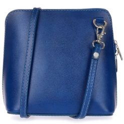 Listonoszka skórzana Vera Pelle niebieska K03. Niebieskie torby na laptopa męskie z lakierowanej skóry. Za 109.90 zł.