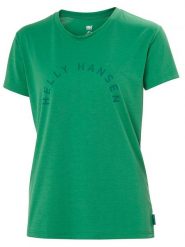 Helly Hansen Koszulka funkcyjna "Skog Graphic Tee" w kolorze zielonym rozmiar: S. Zielone bluzki sportowe damskie Helly Hansen, s, bez wzorów, bez ramiączek. Za 87.81 zł.