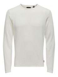 ONLY & SONS Sweter w kolorze kremowym rozmiar: XS. Brązowe swetry męskie Only & Sons, xs, bez wzorów, bez kołnierzyka. Za 61.95 zł.