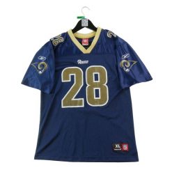 Second life - Koszulka męska Reebok NFL Saint-Louis Rams - Stan bardzo dobry. Niebieskie t-shirty sportowe męskie Reebok, m, z materiału, bez ramiączek, do piłki nożnej. Za 106.46 zł.