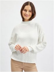 Orsay Sweter w kolorze białym rozmiar: M. Białe golfy damskie ORSAY, m, bez wzorów, ze splotem, bez ramiączek. Za 61.46 zł.
