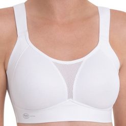 Biustonosz sportowy Smart Control. Białe biustonosze sportowe damskie ANITA ACTIVE, bez wzorów, z materiału. Za 387.00 zł.