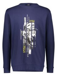 Cavalli CLASS Bluza w kolorze granatowym rozmiar: XL. Niebieskie bluzy bez kaptura męskie Cavalli Class, xl, z bawełny. Za 136.13 zł.