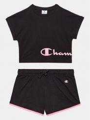 Champion Komplet t-shirt i spodenki 404624 Czarny Regular Fit. Czarne koszulki dziewczęce CHAMPION, xxl, bez wzorów, z bawełny, bez ramiączek. Za 139.99 zł.