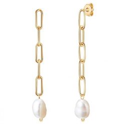 Valero Pearls Stal nierdzewna Perła hodowlana słodkowodna Kolczyki 1 ct Damski. Białe kolczyki damskie Valero Pearls, z perłą, pozłacane. Za 199.99 zł.