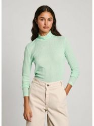 Pepe Jeans Koszulka w kolorze jasnozielonym rozmiar: L. Zielone bluzki damskie Pepe Jeans, l, bez wzorów, z jeansu, bez kołnierzyka, bez ramiączek. Za 70.41 zł.