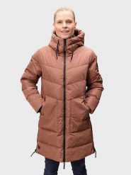 Halti Płaszcz funkcyjny "Linjat" w kolorze jasnobrązowym rozmiar: 36. Brązowe płaszcze damskie Halti, bez wzorów, sportowe. Za 501.95 zł.