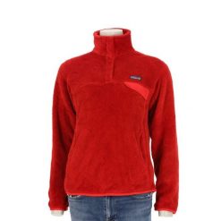 Second life - Patagonia bluza polar damska Snap-T czerwony - Stan bardzo dobry. Czerwone bluzy bez kaptura damskie Patagonia, l, z materiału. Za 255.56 zł.