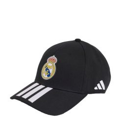 Czapka bejsbolowa Real Madryt. Białe czapki męskie Adidas, bez wzorów, z bawełny, eleganckie. Za 99.95 zł.