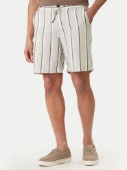 BOSS Szorty materiałowe 50561129 Beżowy Regular Fit. Brązowe szorty męskie Boss, z bawełny, bez kołnierzyka. Za 599.99 zł.