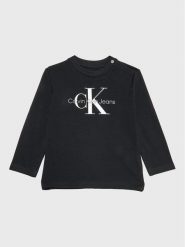 Calvin Klein Jeans Bluzka Monogram IN0IN00005 Czarny Regular Fit. Czarne spodnie dziewczęce Calvin Klein Jeans, z bawełny. Za 129.99 zł.