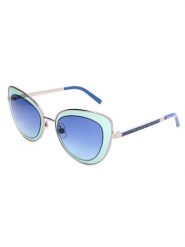 Swarovski Damskie okulary przeciwsłoneczne w kolorze srebrno-niebiesko-turkusowym rozmiar: 51. Niebieskie okulary przeciwsłoneczne damskie Swarovski. Za 346.99 zł.