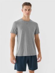 4F Koszulka treningowa regular szybkoschnąca męska - szara XL. Szare t-shirty sportowe męskie 4f, m, z dzianiny, bez ramiączek, na fitness i siłownię. Za 99.99 zł.