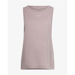 Koszulka treningowa damska Reebok HK6843. Szare bluzki sportowe damskie Reebok, s, z materiału, bez kołnierzyka, bez ramiączek. Za 115.00 zł.