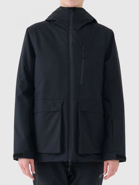 4F Kurtka narciarska w kolorze czarnym rozmiar: S. Czarne kurtki narciarskie i snowboardowe damskie 4f, m, bez wzorów, bez kaptura, narciarskie. Za 264.77 zł.