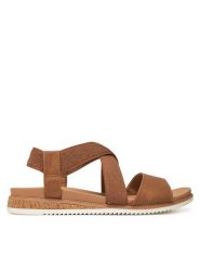 Skechers Sandały BOBS Desert Kiss Low 114705/CSNT Brązowy. Brązowe sandały damskie Skechers, bez wzorów, z materiału, bez obcasa, na płaskiej podeszwie. Za 159.99 zł.
