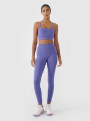 4F Legginsy treningowe z wysokim stanem damskie - granatowe XS. Niebieskie legginsy damskie 4f, s, bez wzorów, z dzianiny. W wyprzedaży za 79.99 zł.