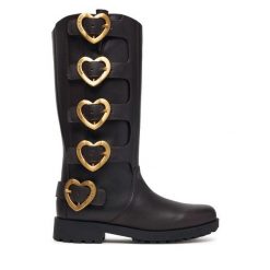 Kozaki LOVE MOSCHINO. Brązowe kozaki damskie Love Moschino, bez obcasa, na płaskiej podeszwie. Za 1,669.00 zł.