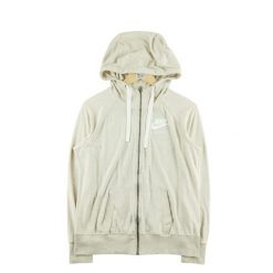 Second life - Damska bluza z kapturem w kolorze beżowym - Stan dobry. Brązowe bluzy sportowe damskie Nike, bez wzorów, bez ramiączek, z kapturem. Za 84.56 zł.