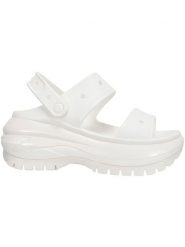 Crocs Sandały "Mega Crush" w kolorze białym na koturnie rozmiar: 41/42. Białe sandały damskie Crocs, bez wzorów, bez obcasa, na koturnie. Za 118.56 zł.