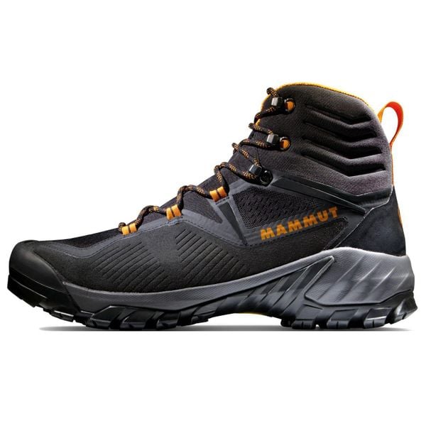 Buty trekkingowe męskie Mammut Sapuen High Gtx. Brązowe buty trekkingowe męskie Mammut, na zimę, z materiału, za kostkę, bez zapięcia, trekkingowe. Za 833.05 zł.