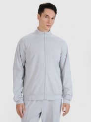 4F Bluza treningowa rozpinana bez kaptura męska - szara XXL. Szare bluzy bez kaptura męskie 4f, bez wzorów, z dzianiny, sportowe, bez kołnierzyka, bez ramiączek. W wyprzedaży za 169.99 zł.