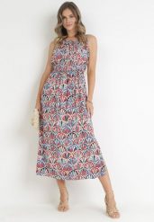 Czerwona Sukienka z Wiskozy w Stylu Boho z Gumką w Pasie Lostti. Czerwone sukienki damskie Born2be, na lato, l, bez wzorów, z wiskozy, boho, bez kołnierzyka, bez ramiączek, maxi, rozkloszowane. W wyprzedaży za 63.99 zł.
