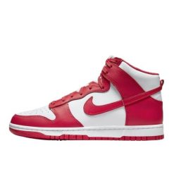 Buty do chodzenia dla dorosłych Nike Dunk High University Red. Czerwone buty sportowe na co dzień damskie Nike, bez wzorów, ze skóry, do koszykówki. Za 1,138.96 zł.