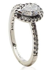 Pandora Srebrny pierścionek z kryształami rozmiar: 58. Szare pierścionki damskie Pandora, z kryształem, srebrne. Za 295.99 zł.