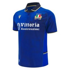Koszulka Domicile Włochy 2025/26. Niebieskie bluzki sportowe damskie Macron, l, bez wzorów, z materiału, bez ramiączek. Za 363.25 zł.