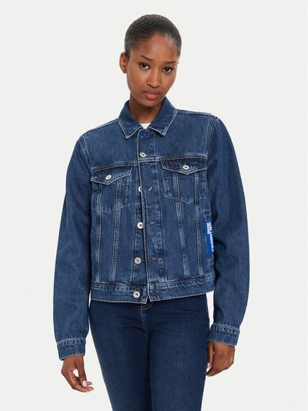 Karl Lagerfeld Jeans Kurtka jeansowa 240J1404 Niebieski Regular Fit. Niebieskie kurtki damskie Karl Lagerfeld Jeans, xs, bez wzorów, z bawełny, bez kaptura. Za 399.99 zł.