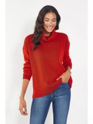 Milan Kiss Sweter w kolorze czerwonym rozmiar: S. Czerwone golfy damskie Milan Kiss, s, bez wzorów, z bawełny, bez ramiączek. Za 129.57 zł.