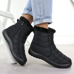 Śniegowce damskie płaskie ocieplane czarne Potocki SU33069. Czarne śniegowce damskie POTOCKI, ze skóry ekologicznej. Za 159.99 zł.