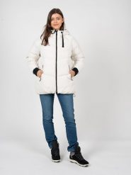 Geox Kurtka "Hoara" | W2628N T2941 | Kobieta | Biały. Białe kurtki damskie Geox, bez wzorów, z poliesteru, z kapturem. W wyprzedaży za 579.00 zł.