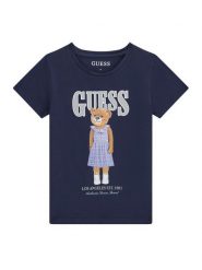 Guess T-Shirt J6GI04 K6YW4 Granatowy Regular Fit. Niebieskie koszulki dziewczęce Guess, z aplikacjami, z bawełny, bez ramiączek. Za 119.99 zł.