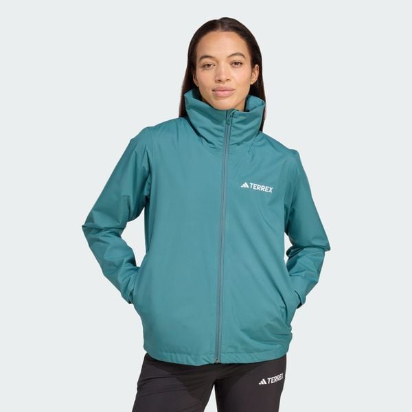 Kurtka przeciwdeszczowa Multi Essentials 2L. Niebieskie kurtki damskie Adidas, l, bez kaptura, climaproof (adidas). Za 439.00 zł.