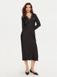 Calvin Klein Sukienka koktajlowa K20K207845 Czarny Regular Fit. Czarne sukienki damskie CALVIN KLEIN, bez wzorów, z wiskozy, wizytowe, bez kołnierzyka, bez ramiączek. Za 899.99 zł.