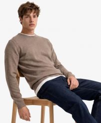 Superdry Essentials Cotton Jumper – Sweter z organicznej bawełny, krój relaxed. Brązowe swetry klasyczne damskie Superdry., xl, z bawełny, bez kołnierzyka. Za 320.05 zł.
