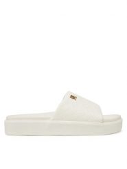 Tommy Hilfiger Klapki Platform Monogram Poolslide FW0FW08526 Biały. Białe klapki damskie Tommy Hilfiger, bez wzorów, ze skóry, bez obcasa. Za 199.99 zł.