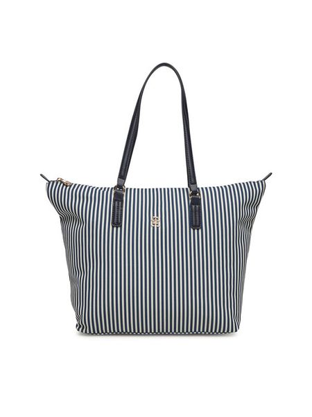 Tommy Hilfiger Torebka Poppy Summer Tote AW0AW17203 Granatowy. Niebieskie torebki klasyczne damskie Tommy Hilfiger, bez wzorów, z materiału, bez dodatków. Za 248.99 zł.