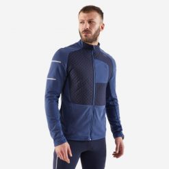 Bluza do biegania męska Kiprun Run 900 Warm ocieplana. Niebieskie bluzy bez kaptura męskie KIPRUN, l, z materiału. Za 179.99 zł.