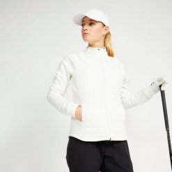 Kurtka do golfa damska Inesis CW500 ciepła. Białe kurtki damskie INESIS, s, bez wzorów, z elastanu, bez kaptura. Za 229.99 zł.