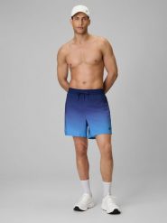 4F Spodenki plażowe boardshorty męskie - granatowe XL. Niebieskie kąpielówki męskie 4f, m, bez wzorów, z materiału, do pływania. Za 99.99 zł.