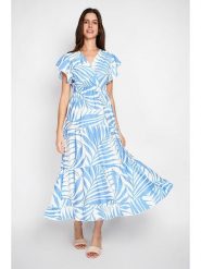 William de Faye Sukienka w kolorze błękitno-białym rozmiar: 42. Białe sukienki damskie William De Faye, bez wzorów, klasyczne, bez kołnierzyka, bez ramiączek, maxi. Za 135.49 zł.
