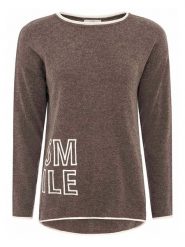 Zwillingsherz Sweter "Smile" w kolorze brązowym rozmiar: XL. Brązowe swetry klasyczne damskie Zwillingsherz, xl, z kaszmiru, bez kołnierzyka. Za 180.06 zł.
