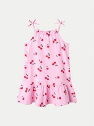 NAME IT Sukienka letnia Zally 13241114 Różowy Regular Fit. Czerwone sukienki dziewczęce Name it, na lato, bez wzorów, z bawełny, bez ramiączek. Za 49.99 zł.
