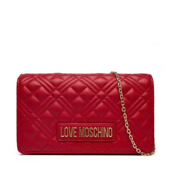 Torebka LOVE MOSCHINO. Czerwone torebki klasyczne damskie Love Moschino, bez wzorów, wizytowe, bez kołnierzyka, bez ramiączek. Za 359.99 zł.